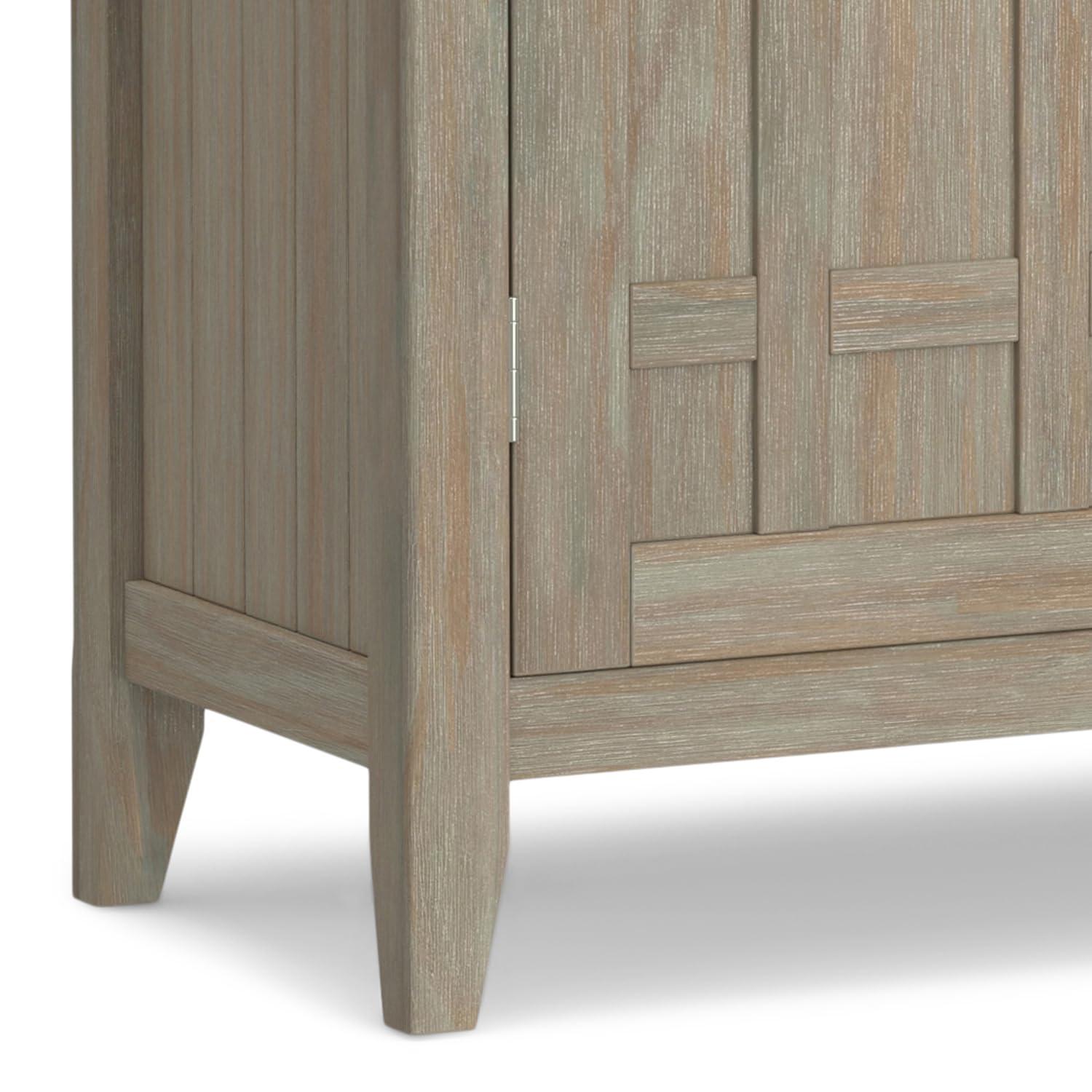 Simpli Home Bedford 54"W Solid Wood Sideboard Buffet and Wine Rack, 2 Drawers, and 2 Cabinets
