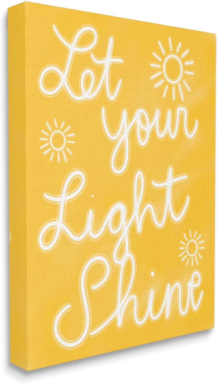 Yellow Inspirational Phrase Canvas Wall Art, 16 x 20 Inch