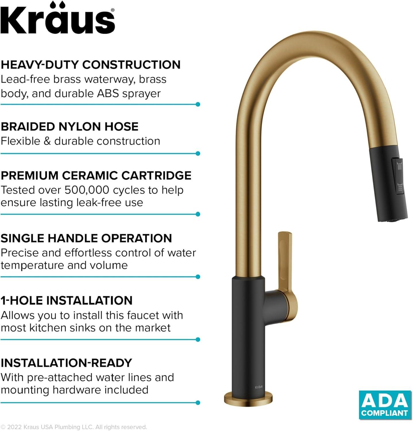 KRAUS Oletto Single Handle Pull Down Kitchen Faucet