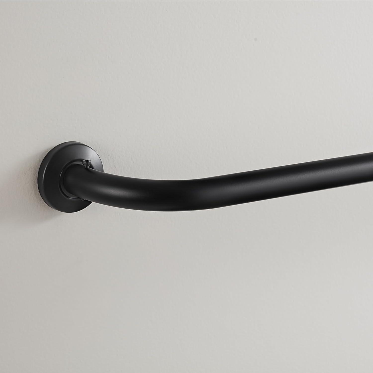 Eclipse Barnes 1" Blackout Wrap Curtain Rod, 28-48", Matte Black