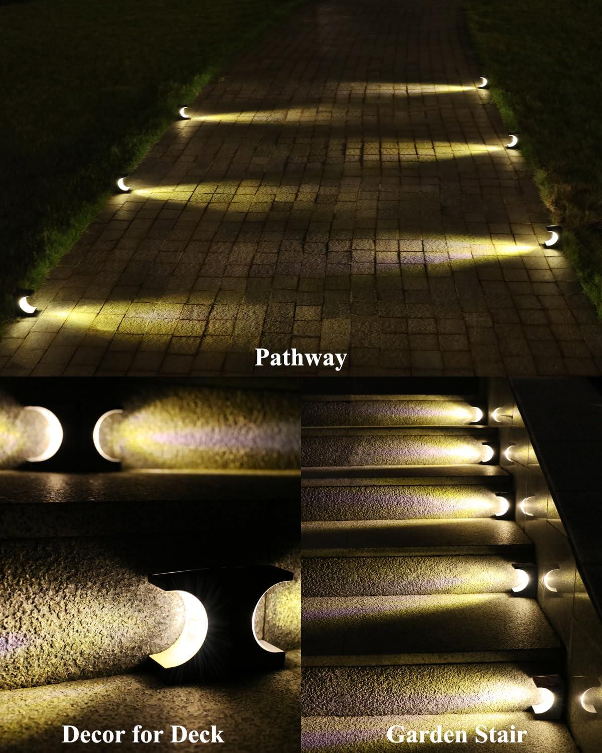 Solar Stair Lights Outdoor 8 Pack