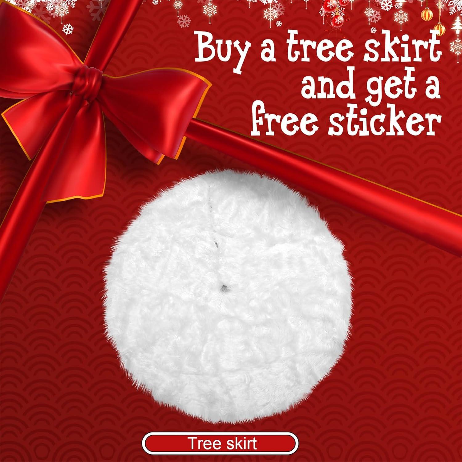 Winter Promotion 36 Inch Faux Fur Christmas Tree Skirt White Plush Skirt for Merry Christmas Party Christmas Tree Decoration Christmas Decorations Christmas Tree Christmas Gifts Christmas Decor Chris