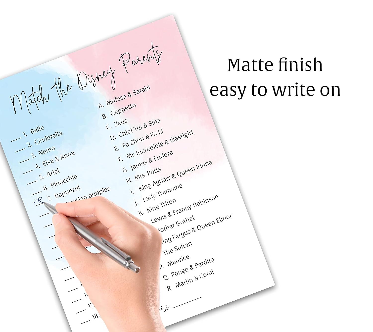 GENDER NEUTRAL Baby Shower Game — DISNEY PARENT MATCH Game — Pack of 25 — PURPLE Elephant Baby Shower Game, Match Famous Disney Parents Fun Shower Activity, Disney Star Kids Match Game, SKU G752-DPM