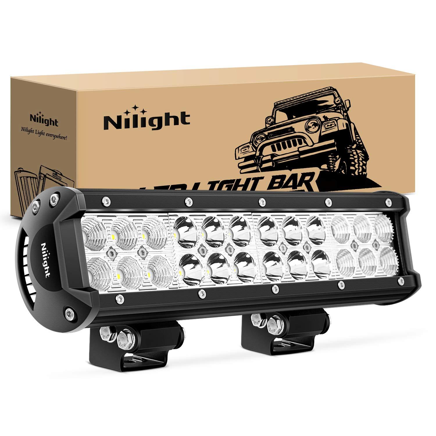 Nilight 12 inch 72W Light Spot Durable Light Bar fits SUV ATV UTV