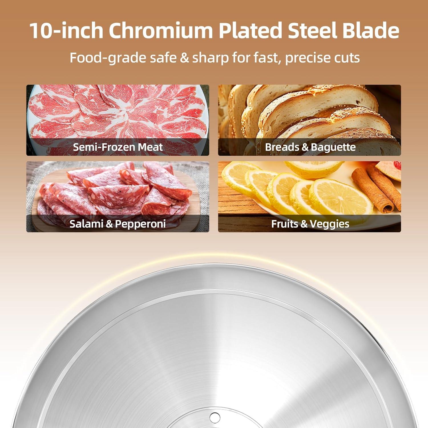 Fashionwu Fashionwu  Commercial Electric Meat Slicer 10" Food Cutter 240W Frozen Deli Slicer Machine