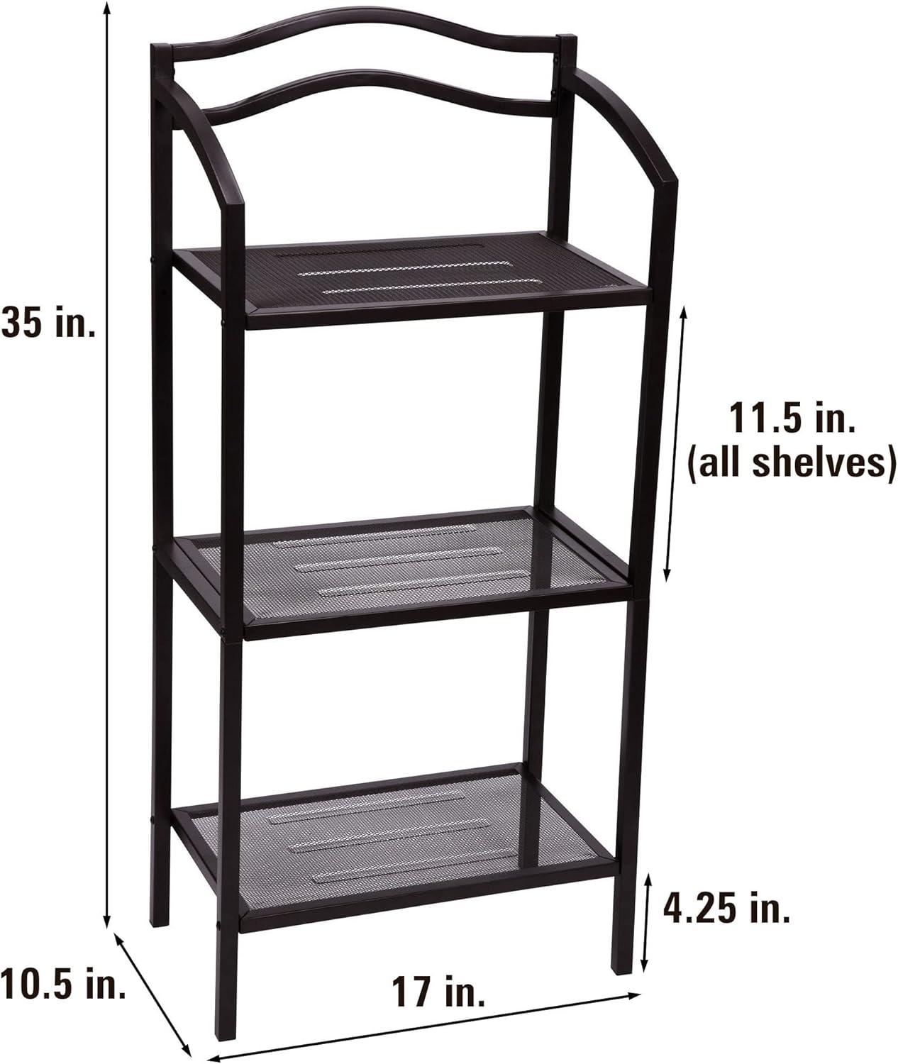 3-Tier Metal Bathroom Storage Shelf, White
