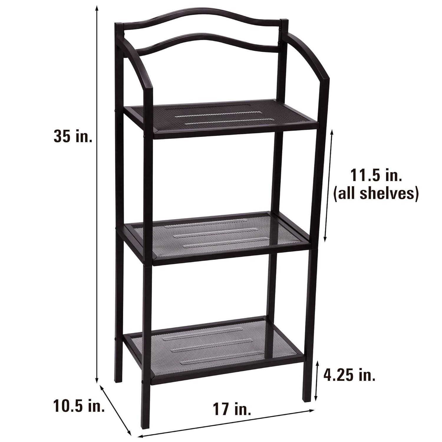 3-Tier Metal Bathroom Storage Shelf, White