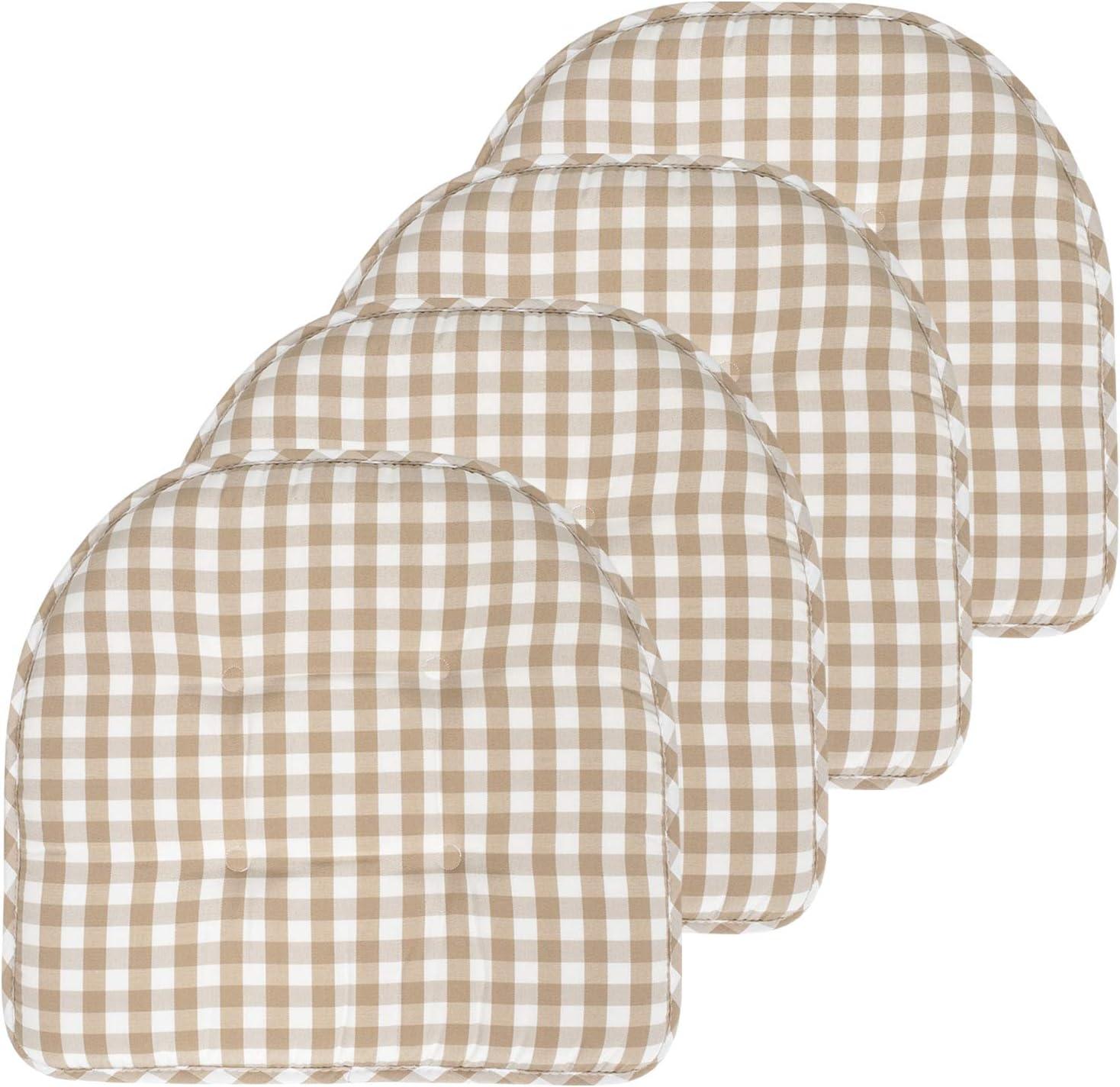 Rosalind Wheeler Buffalo Pattern Non-Slip Indoor Chair Pad Cushion