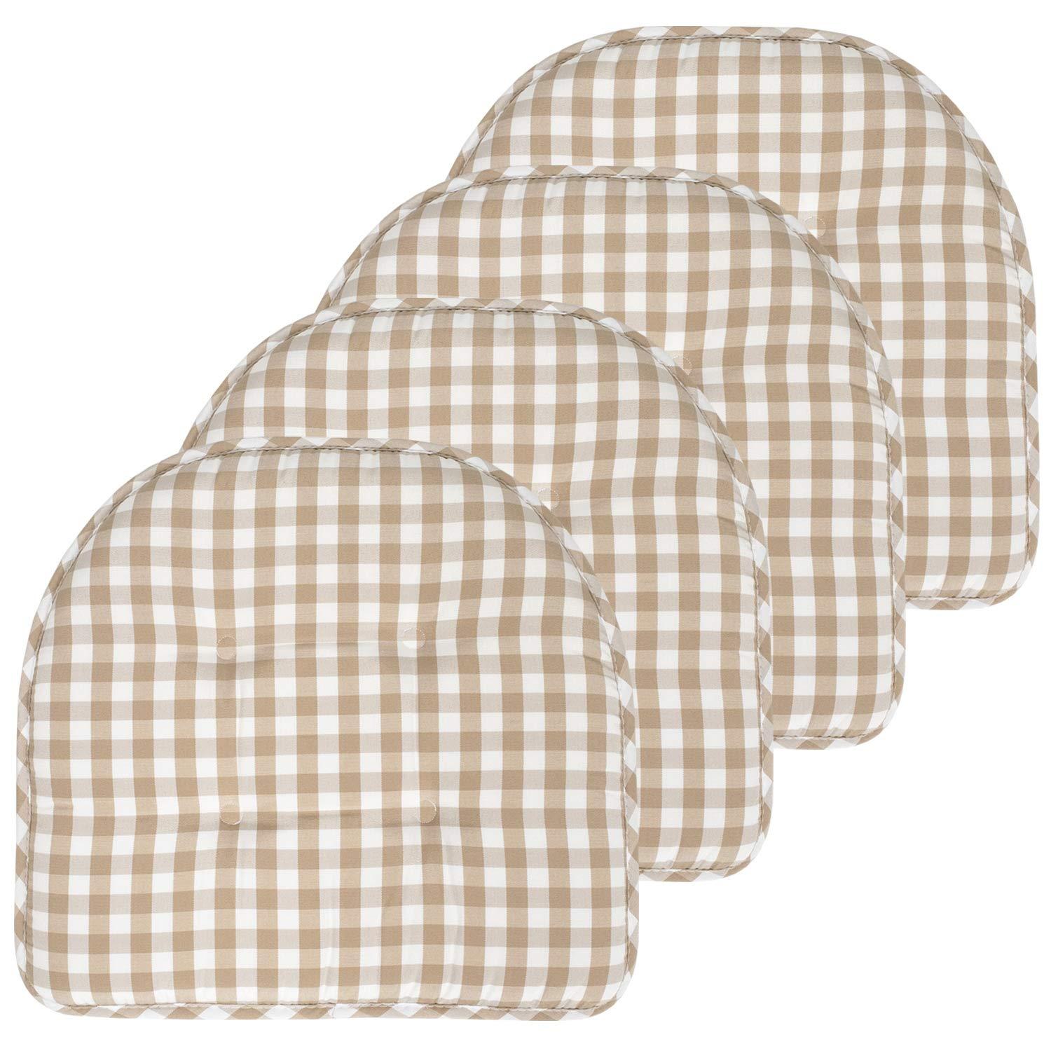 Rosalind Wheeler Buffalo Pattern Non-Slip Indoor Chair Pad Cushion