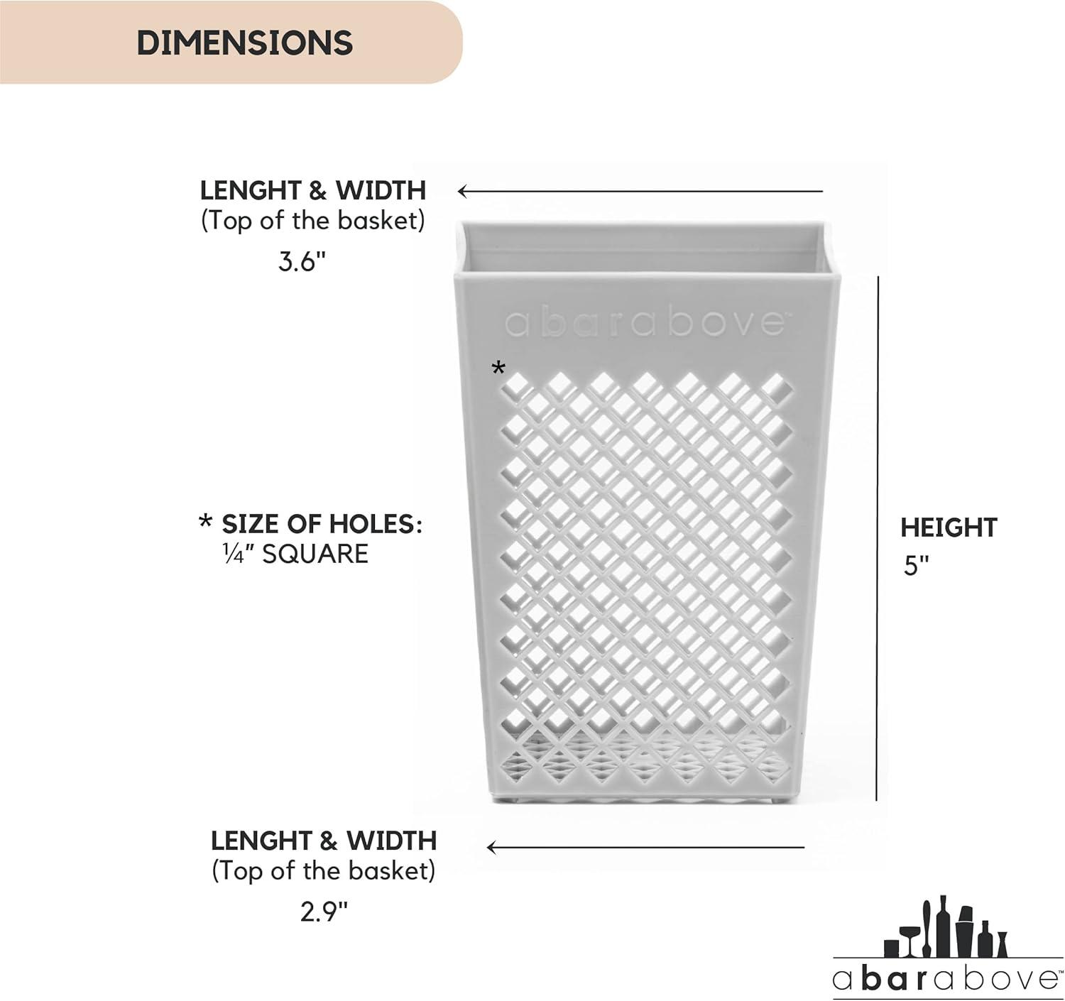 A Bar Above Dishwasher Basket, Plastic Straw Basket, to Wash Reusable Straws, Cocktail Picks, and Small Items, Home and Commercial Kitchen Accessories