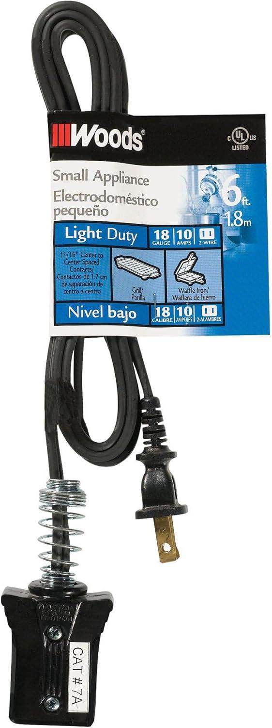 Woods 0291 Household Appliance Cords, 6', Black