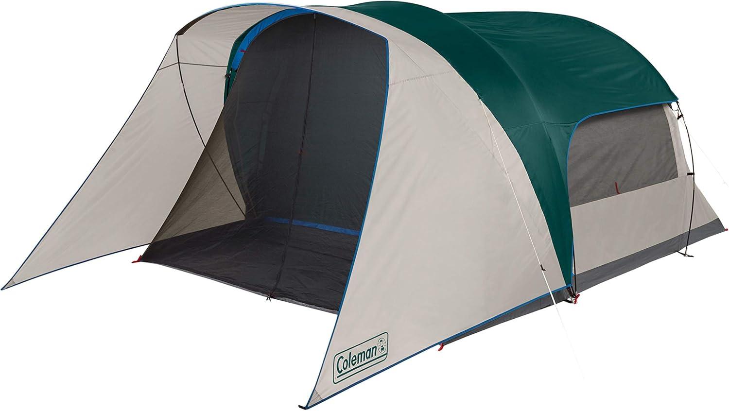 Coleman 6-Person Green and Beige Cabin Tent with Screened Porch