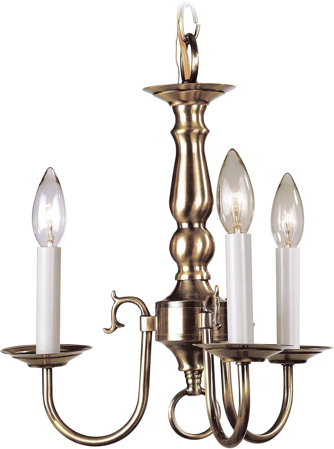 Livex Lighting Williamsburgh 3 - Light Chandelier in  Antique Brass