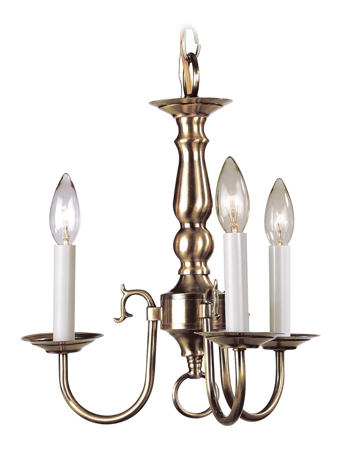 Livex Lighting Williamsburgh 3 - Light Chandelier in  Antique Brass