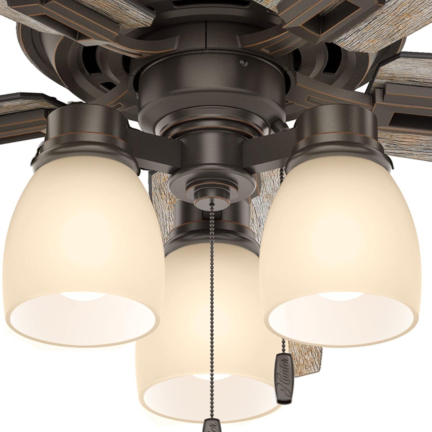 52" Donegan 5 - Blade Standard Ceiling Fan with Pull Chain and Light Kit Included