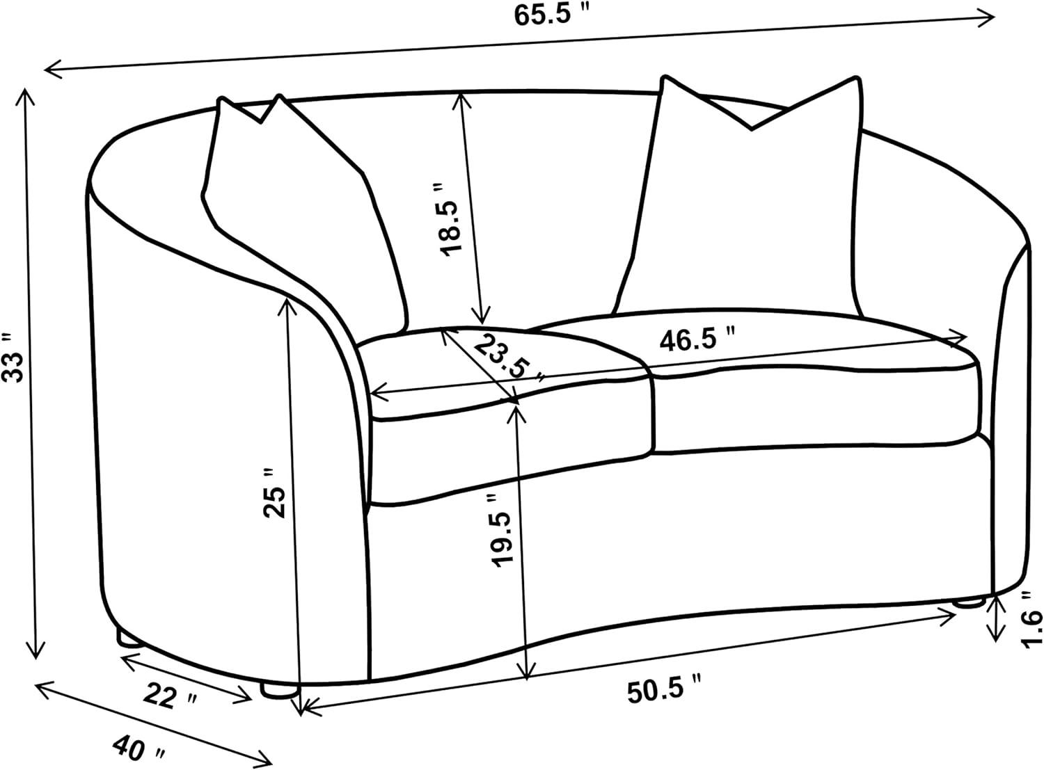 Coaster Rainn 3-piece Modern Fabric Upholstered Tight Back Living Room Set Latte