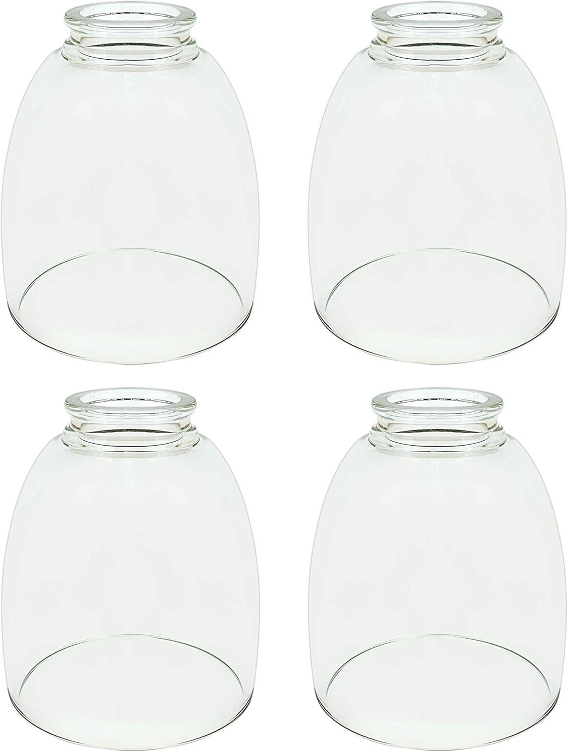 Aspen Creative 23073-4 Clear Transitional Style Replacement Glass Shade, 2-1/8" Fitter Size, 5-1/2" high x 4-5/8" diameter, 4 Pack