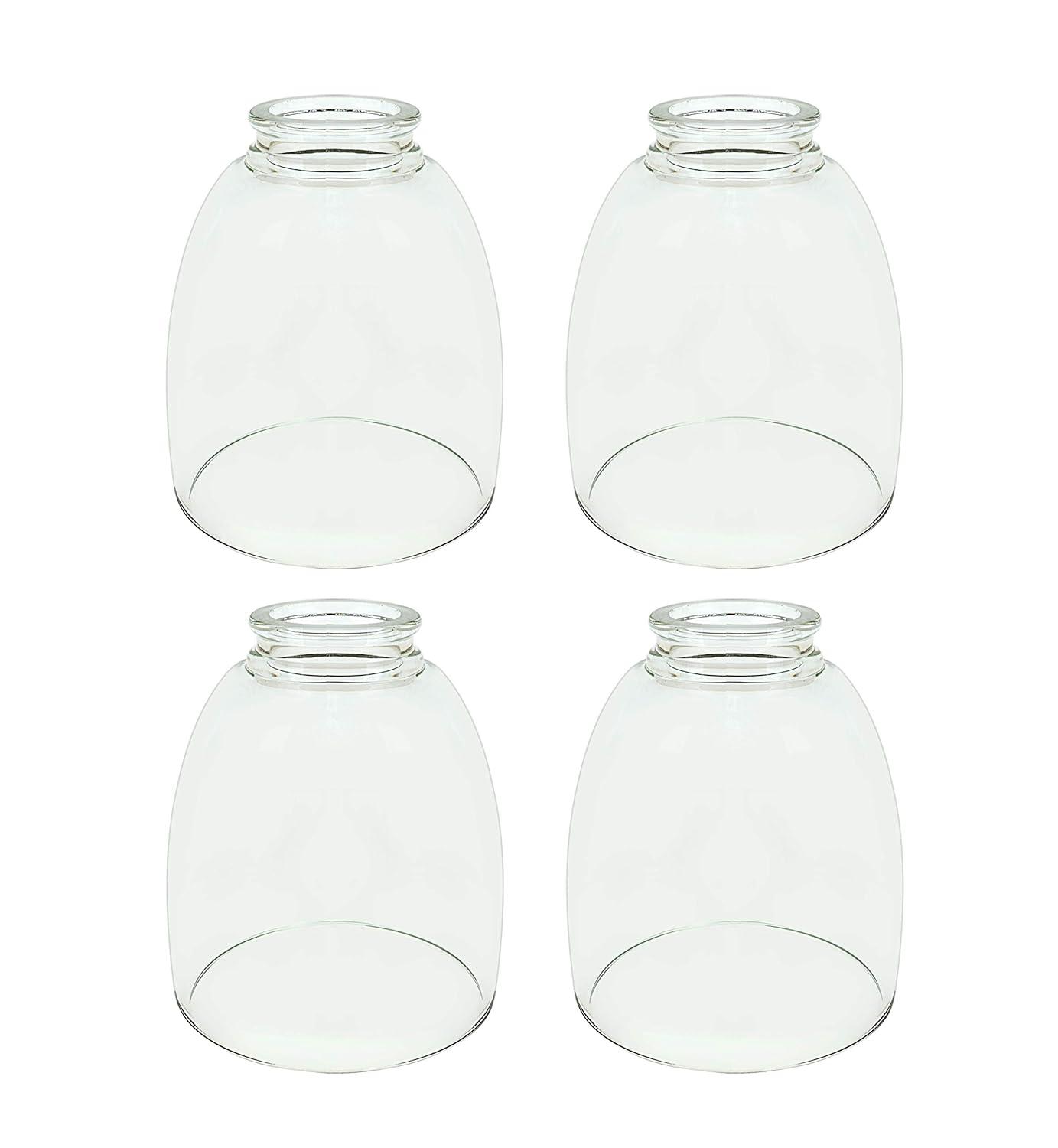 Aspen Creative 23078-4 Clear & Frosted Transitional Style Replacement Glass Shade, 2-1/8" Fitter Size, 4-1/2" high x 5" diameter, 4 Pack