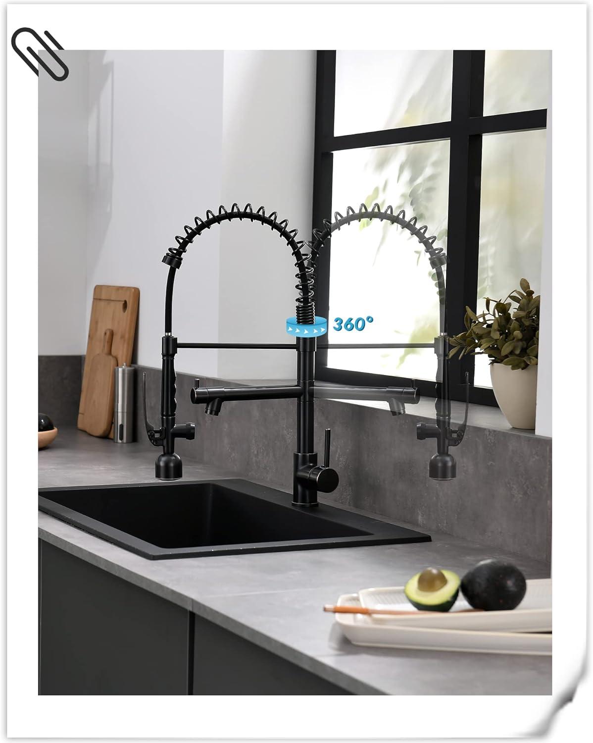 Oil-Rubbed Bronze Pull-Down Kitchen Faucet with LED Light