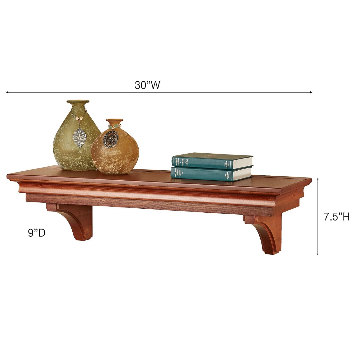 Easton Windsor Oak Wooden Wall Display Shelf with Brackets