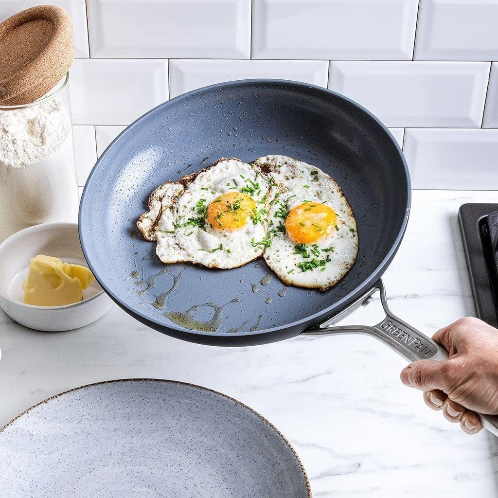 11-Piece Gray Ceramic Nonstick Cookware Set with Glass Lids