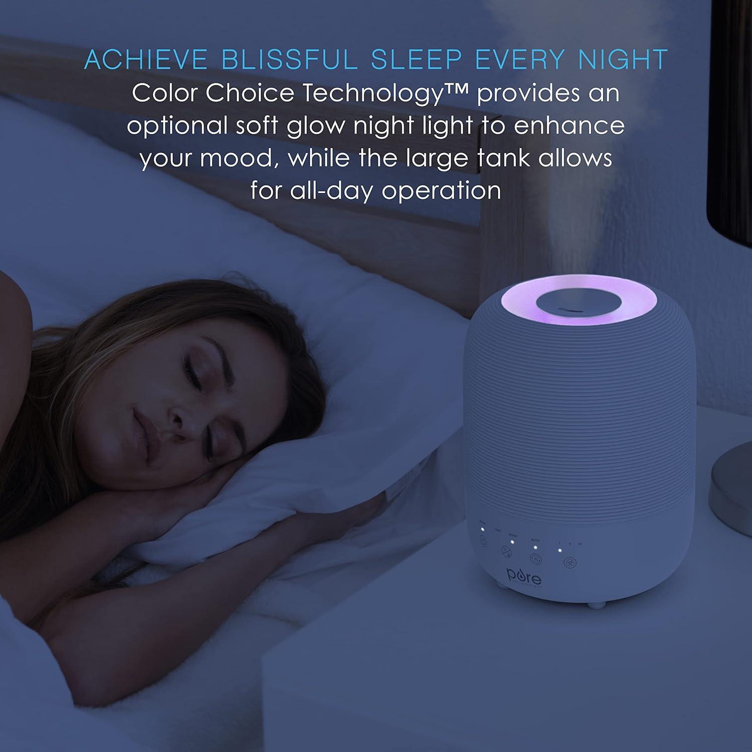 Pure Enrichment HUME Sense Top-Fill Humidifier with Auto Mode Humidity Sensor