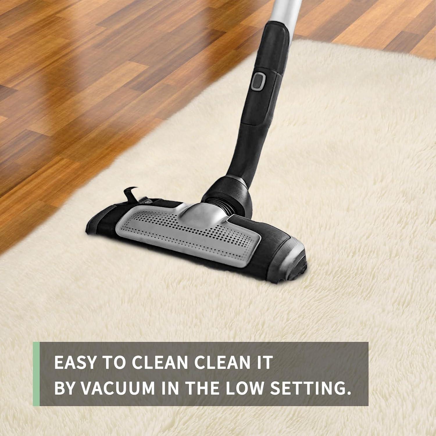 Mercer41 Area Rugs 9X12 Living Room, Cream Large Area Rug Shag Shaggy Carpet Soft Plush Furry Bedside Rug