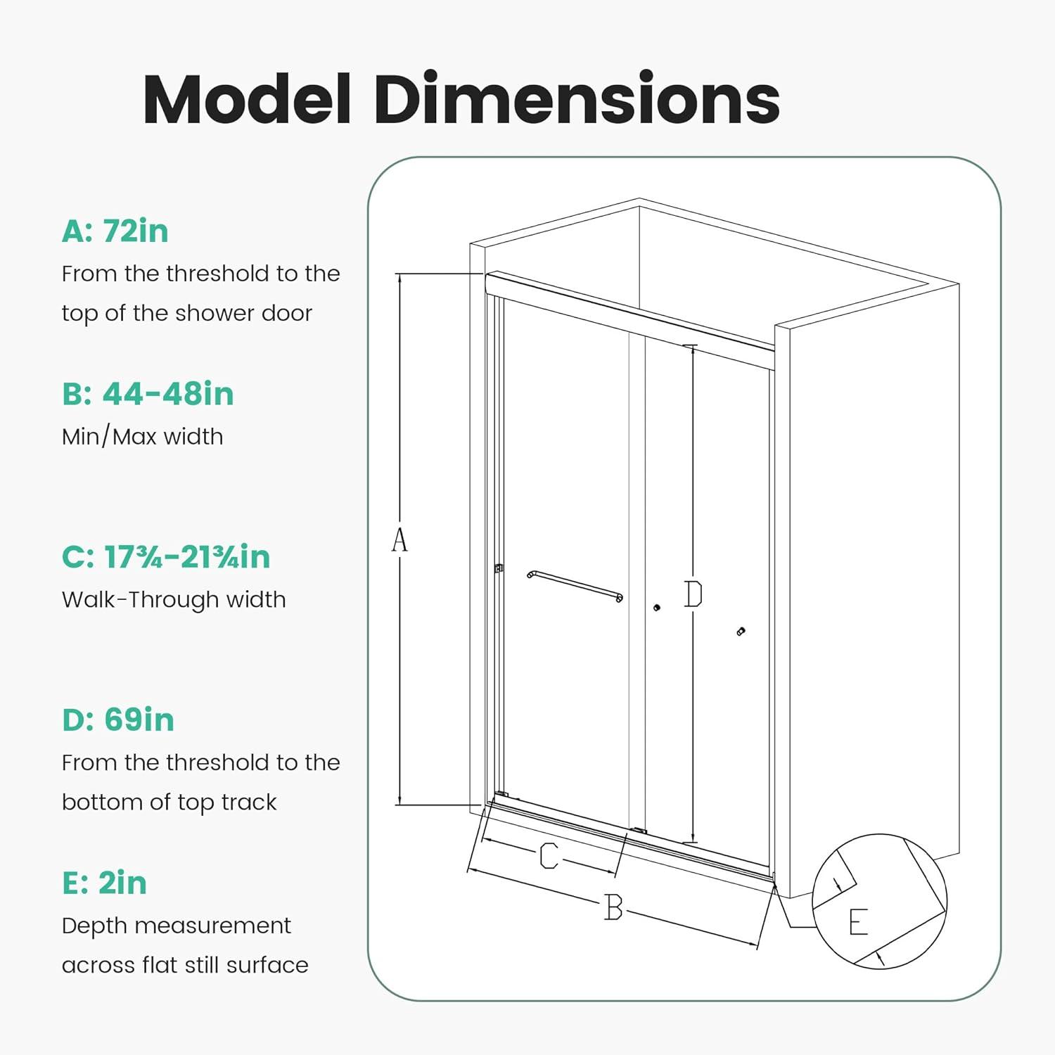 Chrome Semi-Frameless Double Sliding Shower Door with Clear Glass