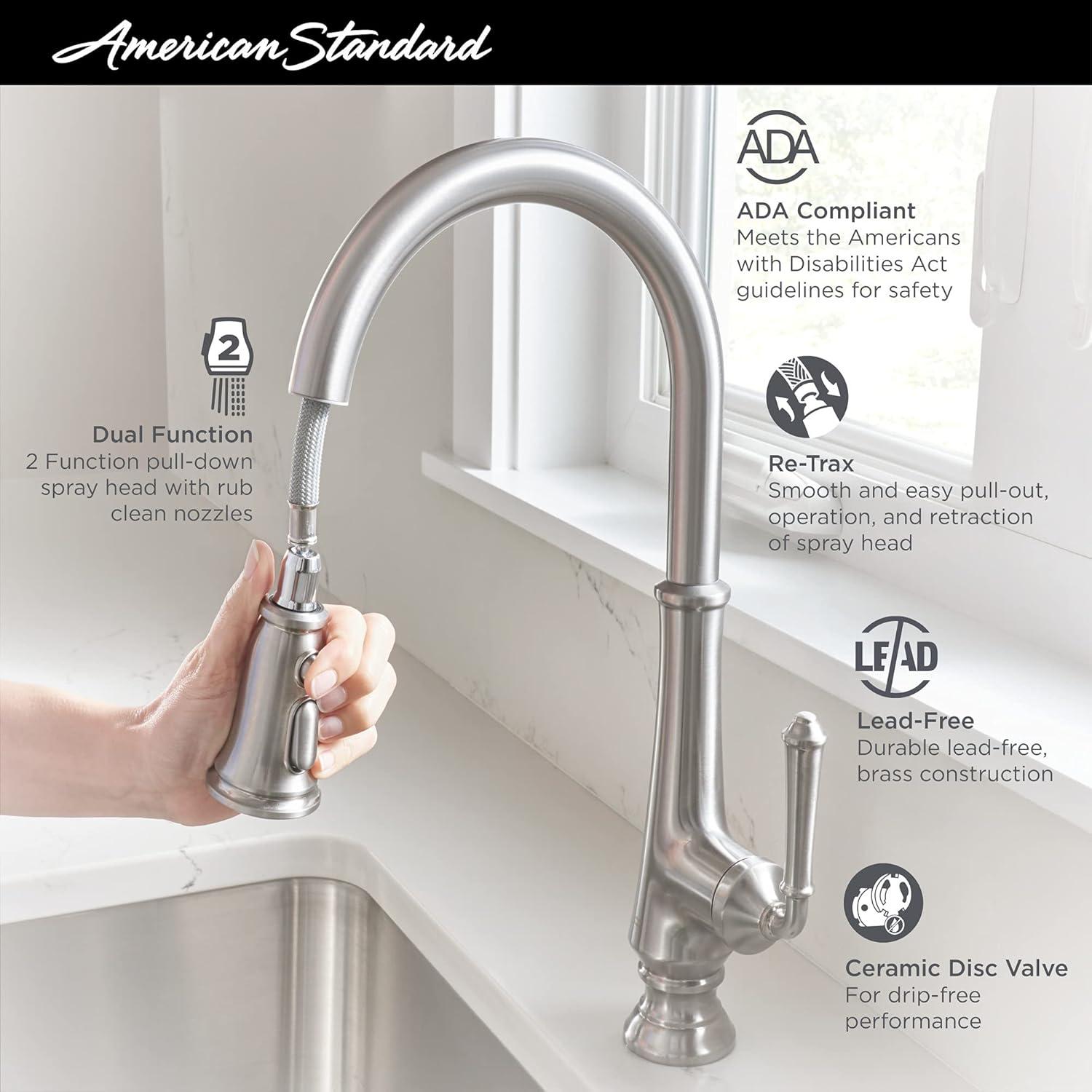 Delancey Pull Down Single Handle Kitchen Faucet With Accessories