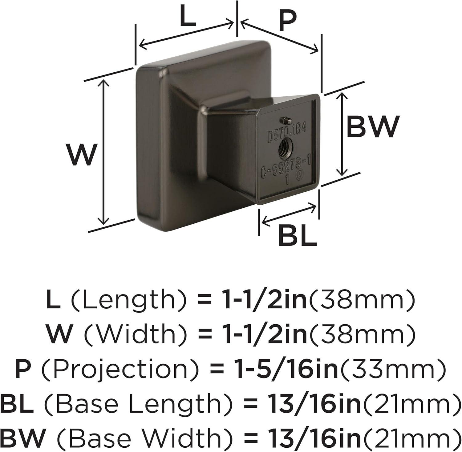 Amerock Blackrock Square Cabinet or Furniture Knob