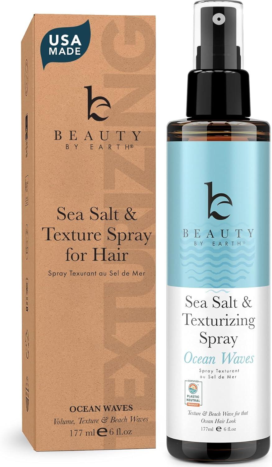 Beauty by Earth - Sea Salt Spray Hair Texturizer - Ocean Waves, 6 oz