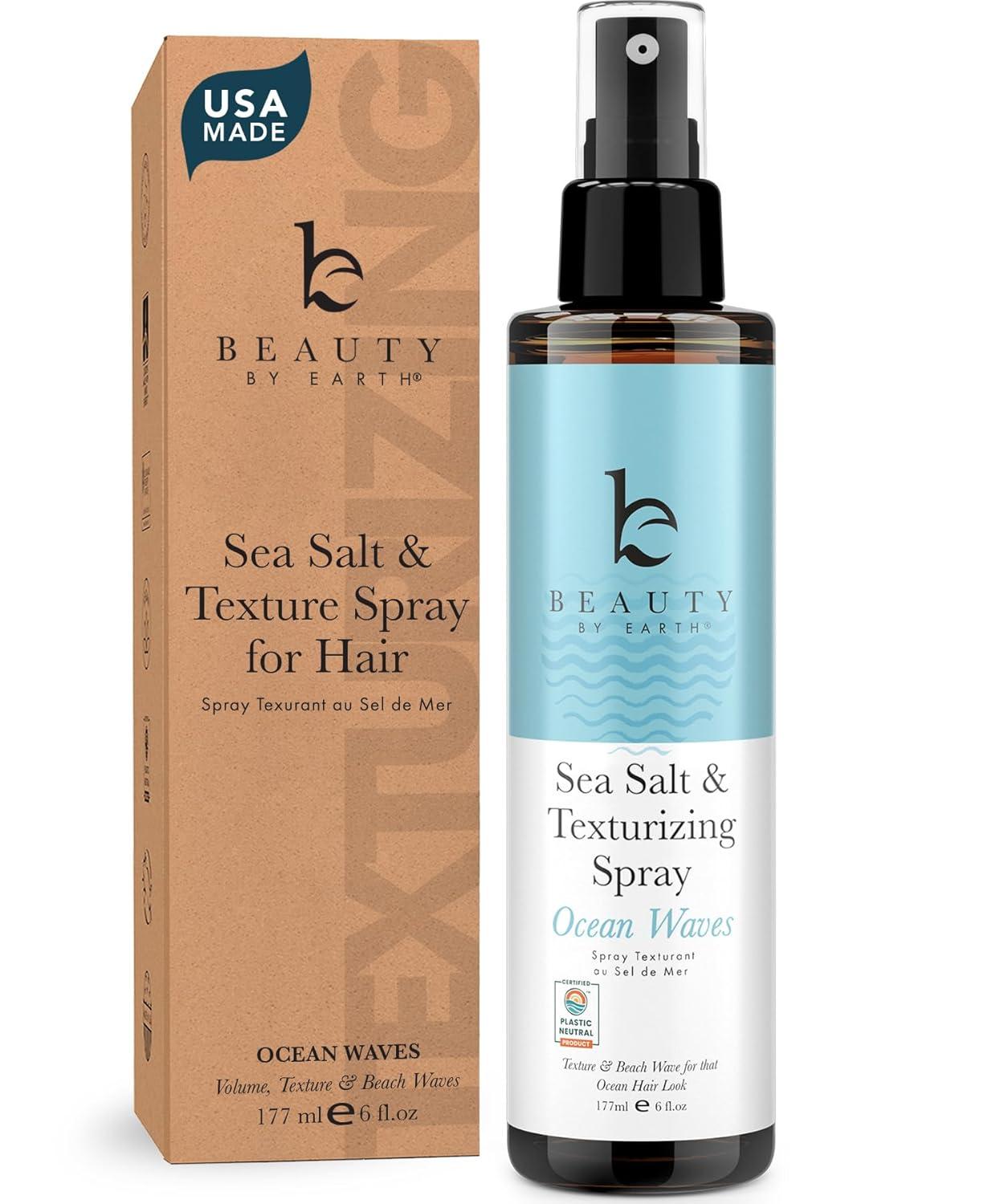 Beauty by Earth - Sea Salt Spray Hair Texturizer - Ocean Waves, 6 oz