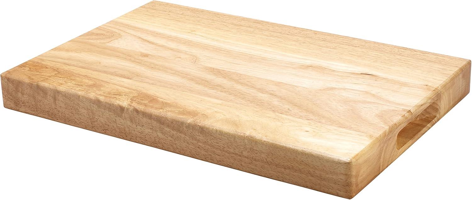 Winco 12x18 Light Brown Hardwood Cutting Board