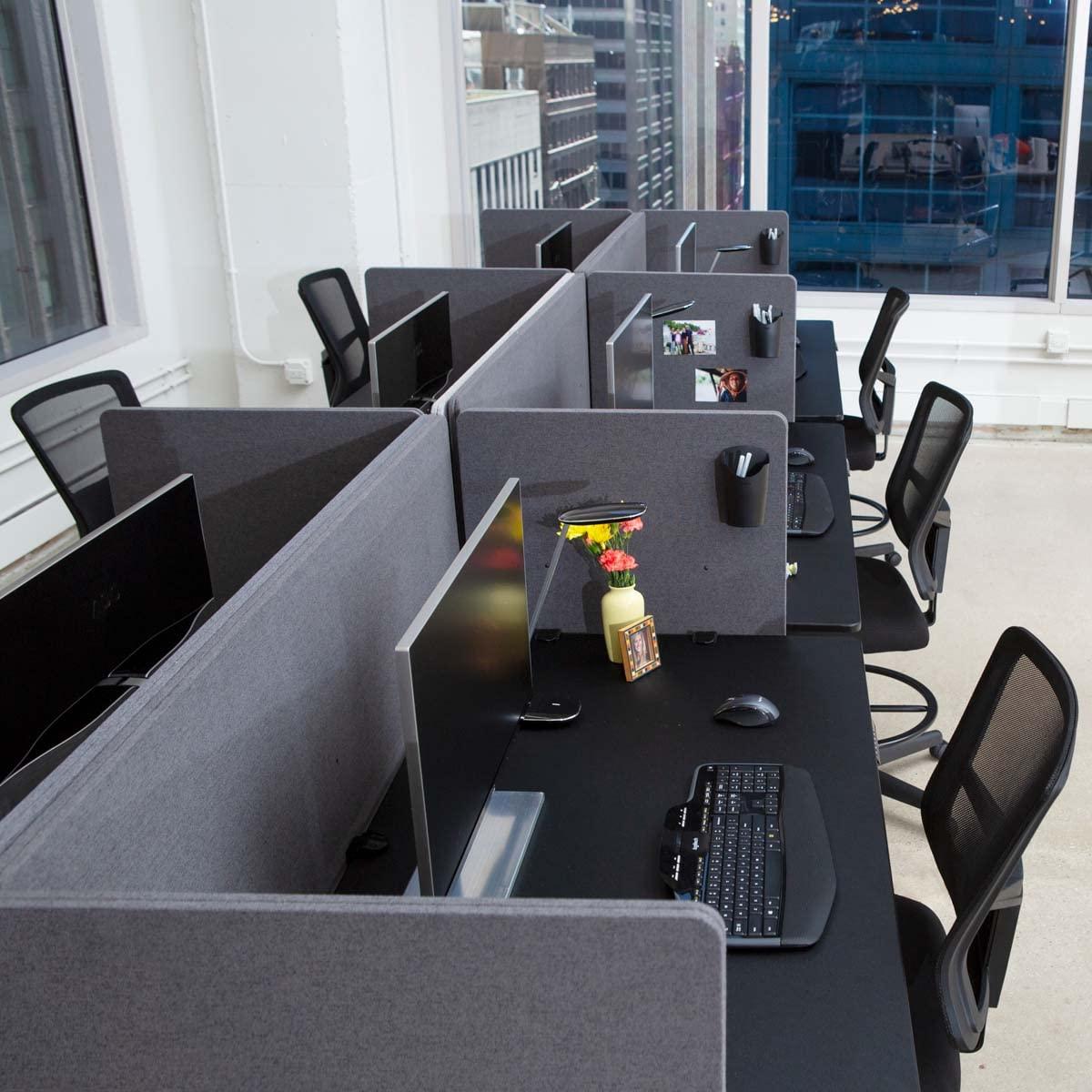 Stand Up Desk Store Fabric 3 Panel Desk Partition
