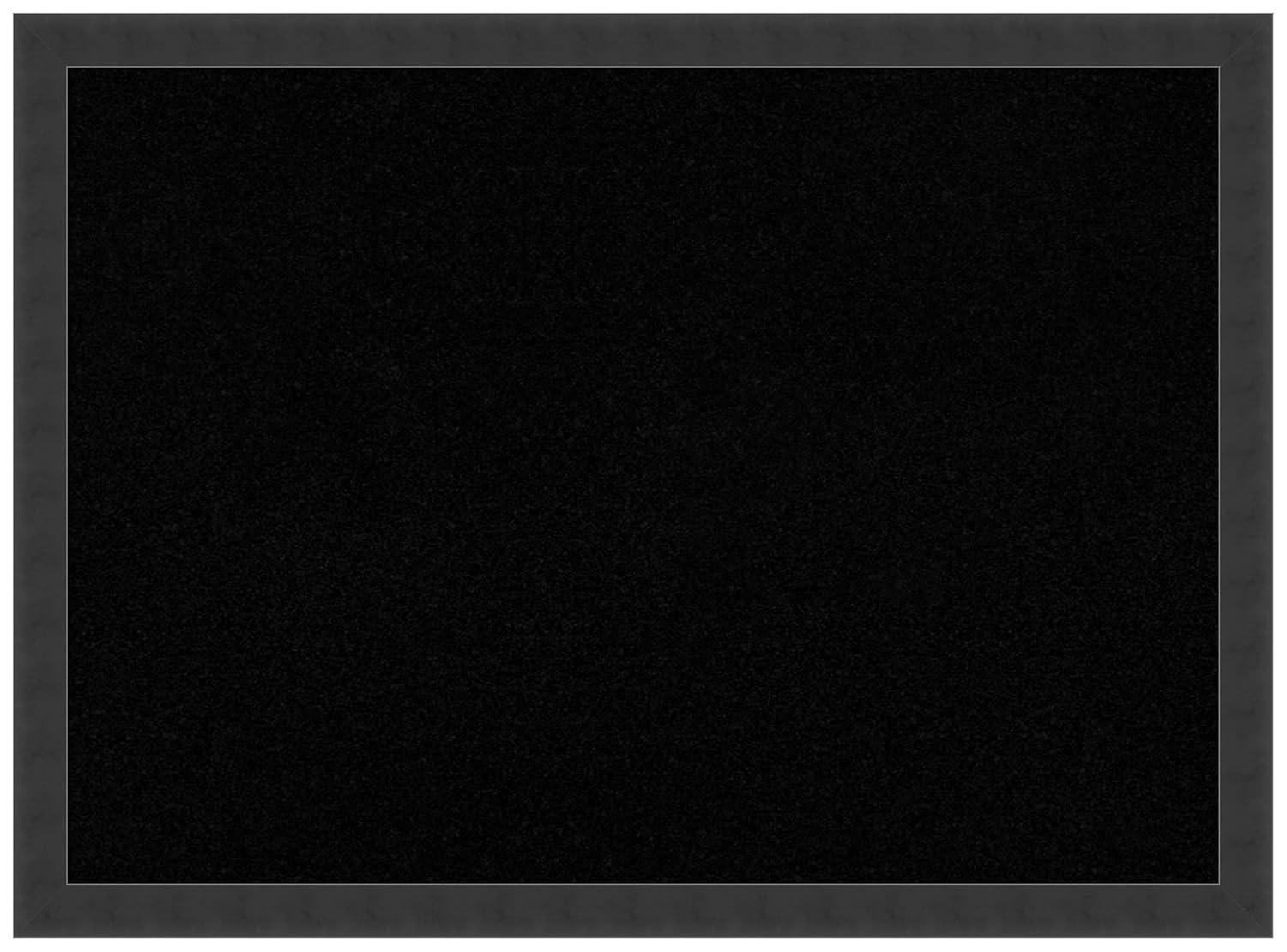 Amanti Art Black Cork Board Wood Framed Mezzanotte Black Bulletin Board 30 in. x 22 in.