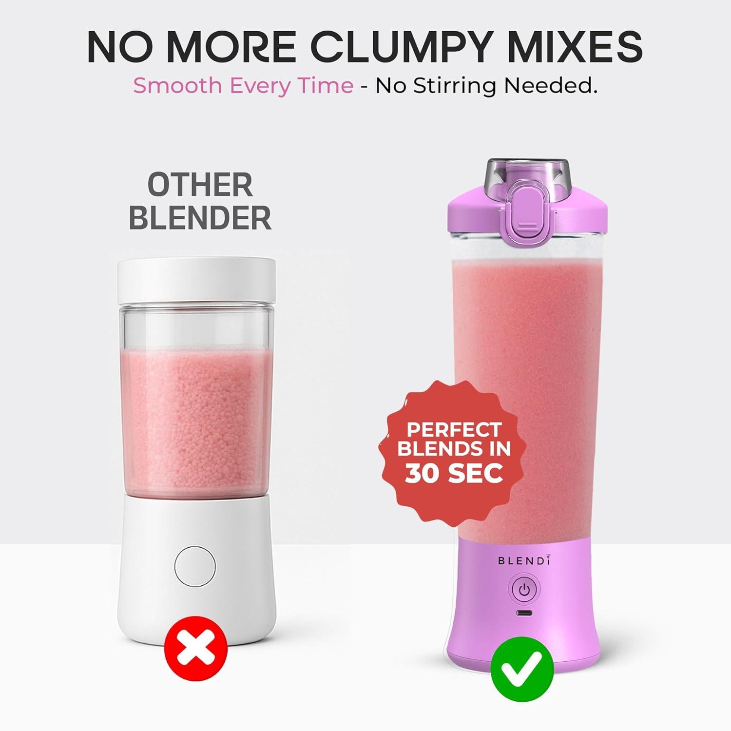 BLENDI X Portable Blender Purple: 24oz Personal Blender, 150W, 2 Speeds, Stainless Steel & Plastic, Hand Wash
