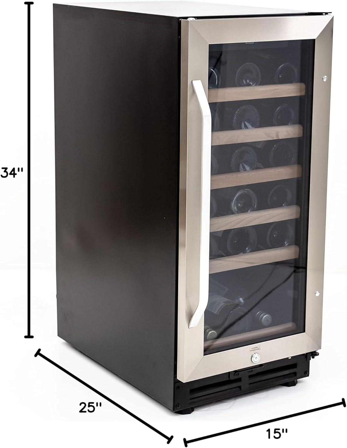 Avanti 30-Bottle Black and Stainless Steel Freestanding Wine Cooler