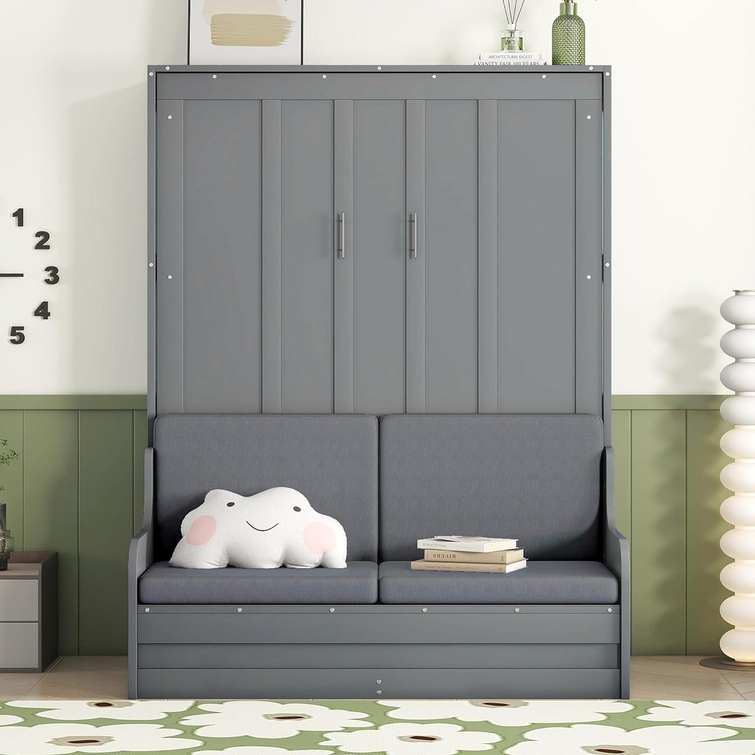 HLILish Queen Size Murphy Bed Wall Bed With Cushion
