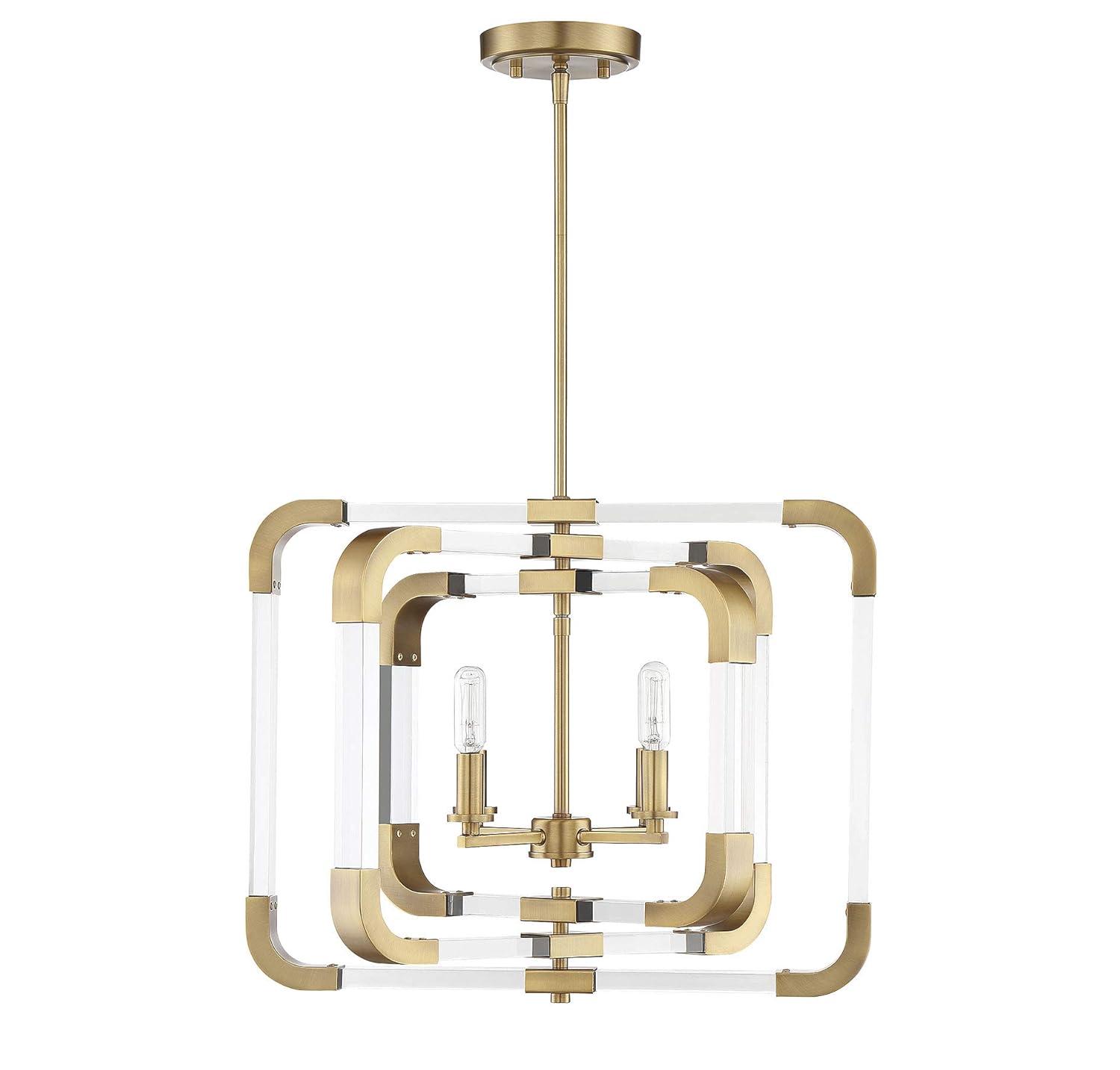 Savoy House Rotterdam 4 - Light Semi-Flush Mount in Warm Brass