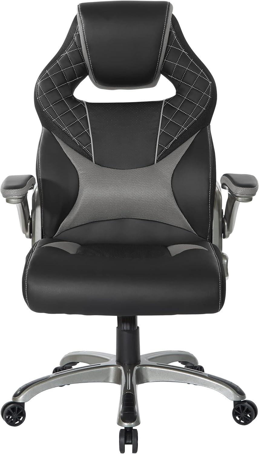 Oversite 32" Black and Grey Faux Leather Gaming Chair