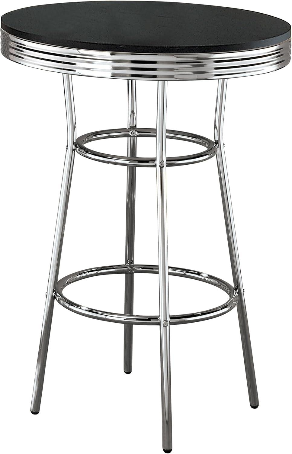 Retro 3-Piece Round 1950S Bistro Pub Bar Table Set