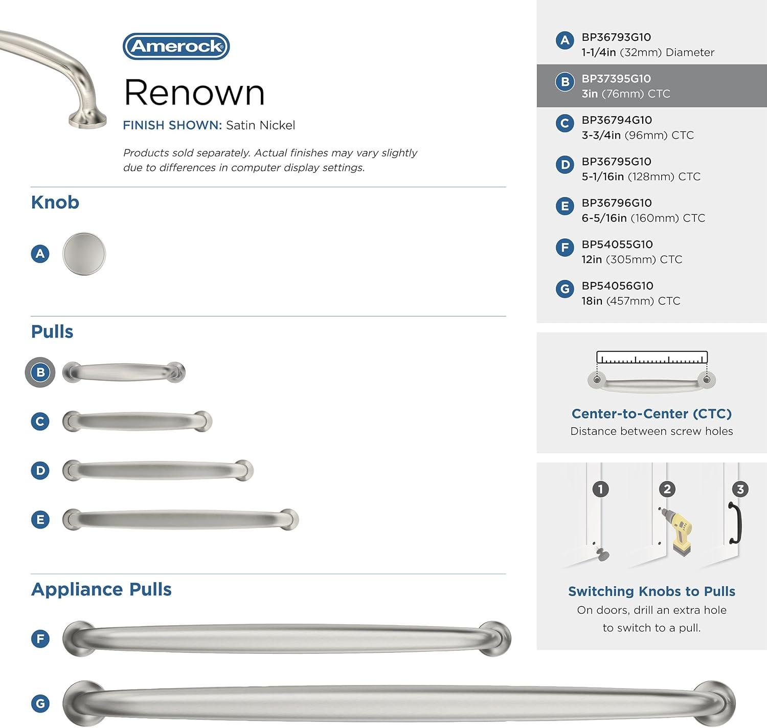 Renown 3 in (76 mm) Center-to-Center Cabinet Pull