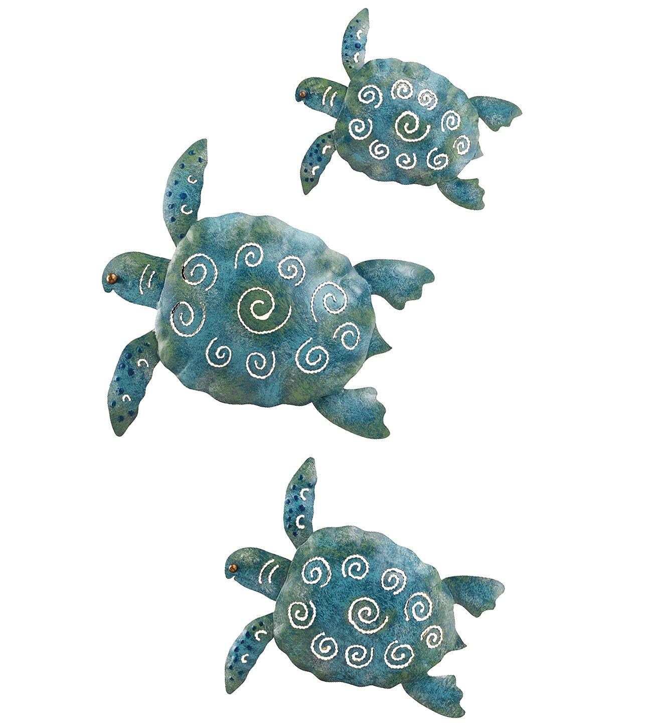 Regal Art & Gift Sea Turtle Wall Décor, Handcrafted Metal Ocean-Inspired Art, Weather-Resistant Coastal Decor for Indoor & Outdoor, Ideal for Living Room, Porch & Backyard, 9.5”L x 0.75”W x 9”H