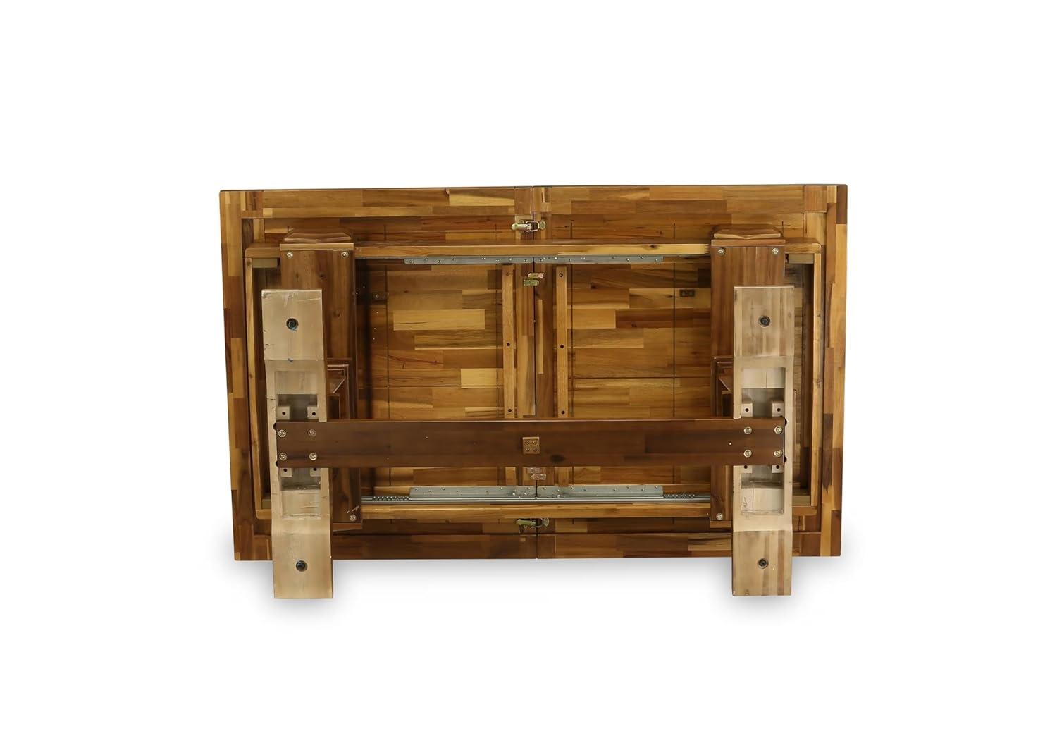 Lassale Removable Leaf Acacia Solid Wood Dining Set