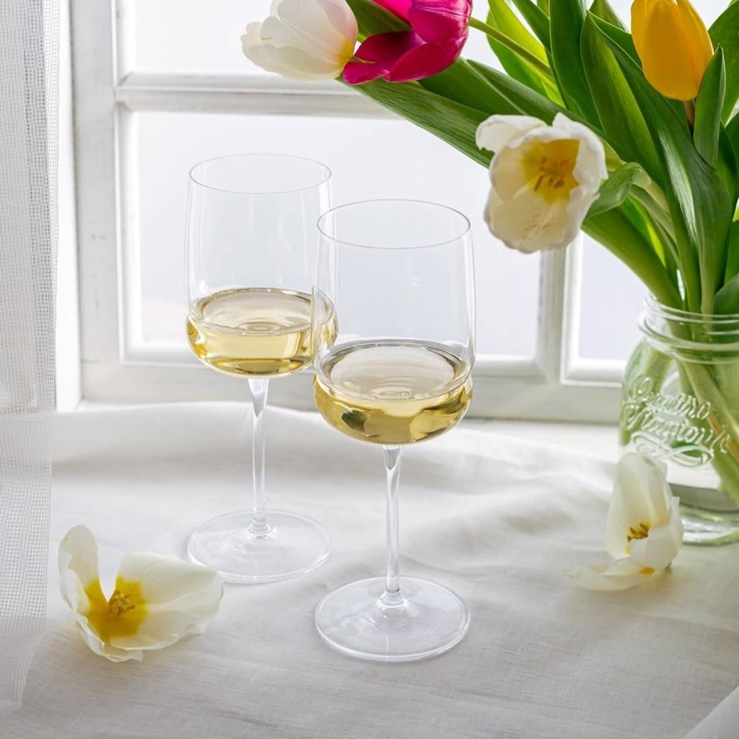 Luigi Bormioli Grandioso Chardonnay 15.25 oz. Wineglass, Set of 4, Titanium Reinforced Stem, Made of SON-hyx Crystal, Made in Italy