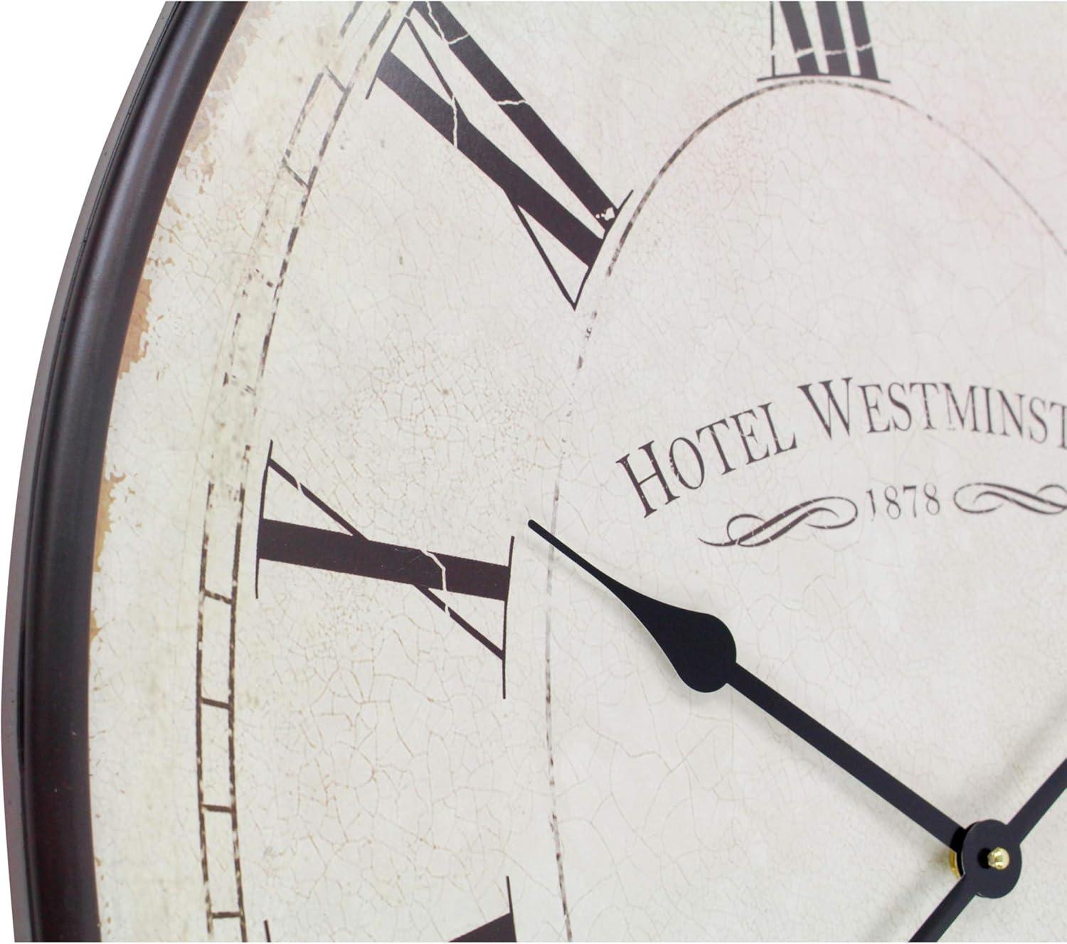 Aspire Home Accents Ines Large Oval Wall Clock - 36"H x 23.5"W x 1.5"D