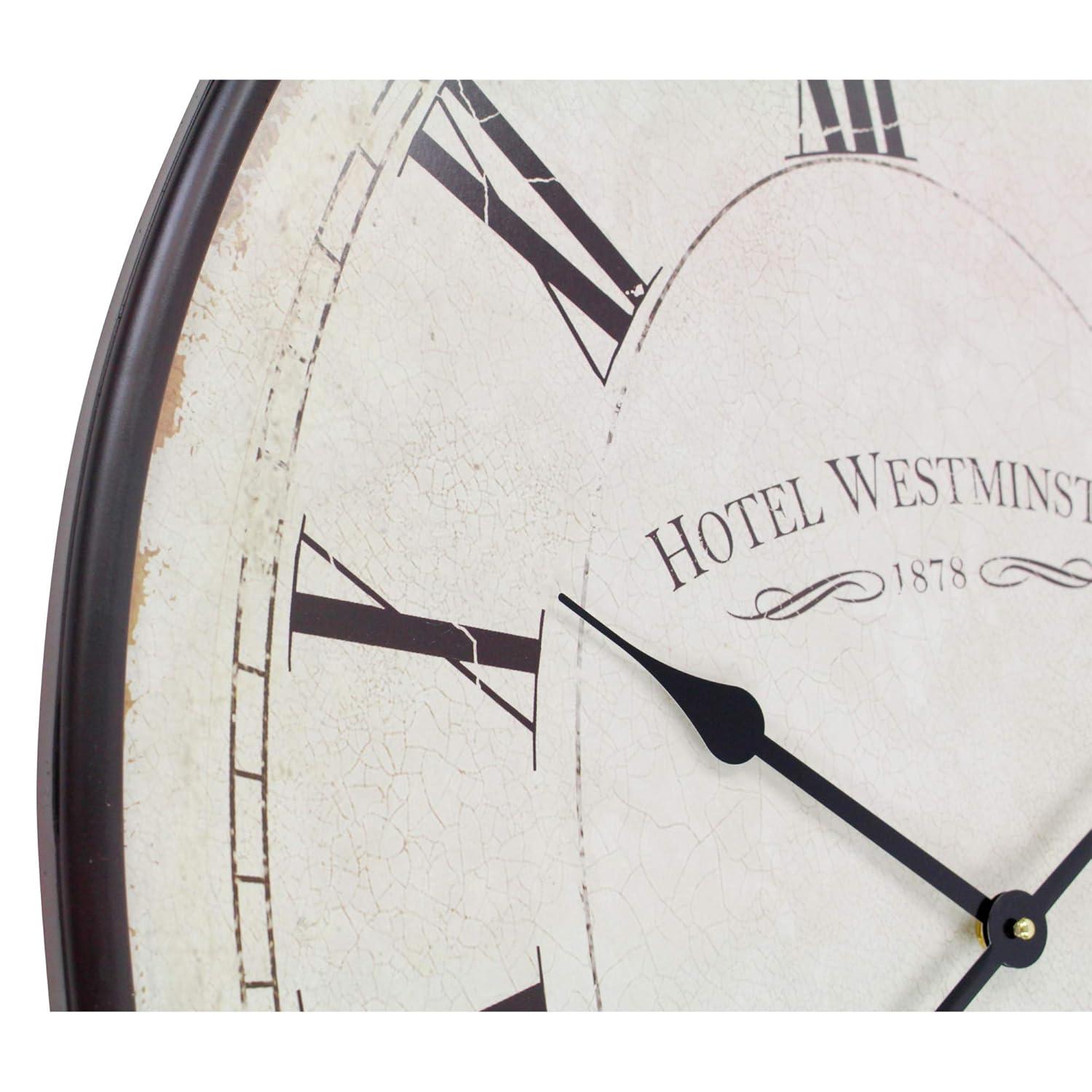 Aspire Home Accents Ines Large Oval Wall Clock - 36"H x 23.5"W x 1.5"D