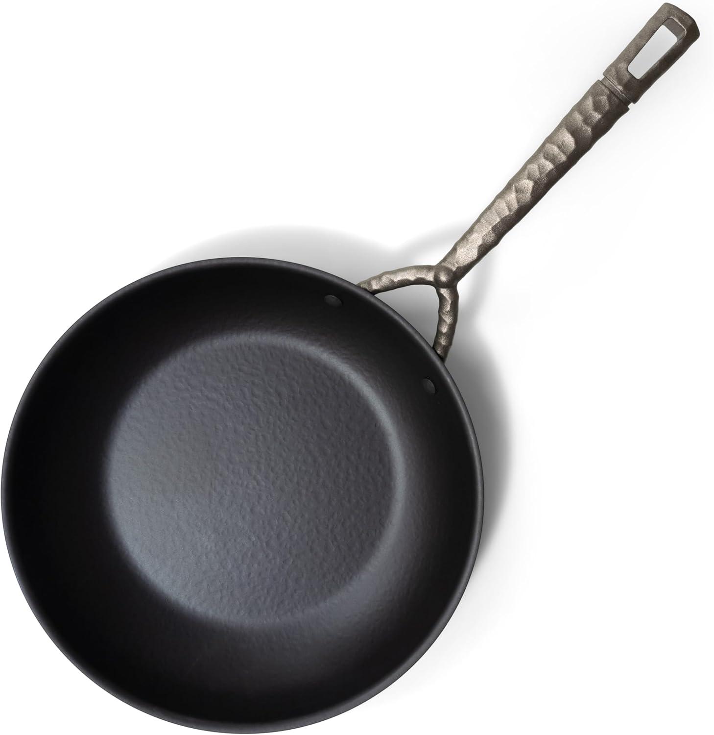 Alva Artist Nonstick Carbon Steel Frying Pan Skillet Pre-Seasoned Non Toxic Cookware Stay Cool Handle PFAS, PFOA & PFTE Free, Pre-Seasoned w/ Natural Mineral Oil, Add to Your Pots and Pans Set