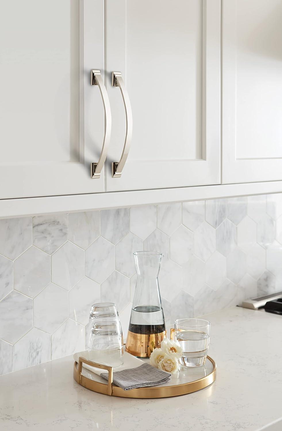 Amerock Candler 6-5/16 inch (160mm) Center-to-Center Polished Nickel Cabinet Pull