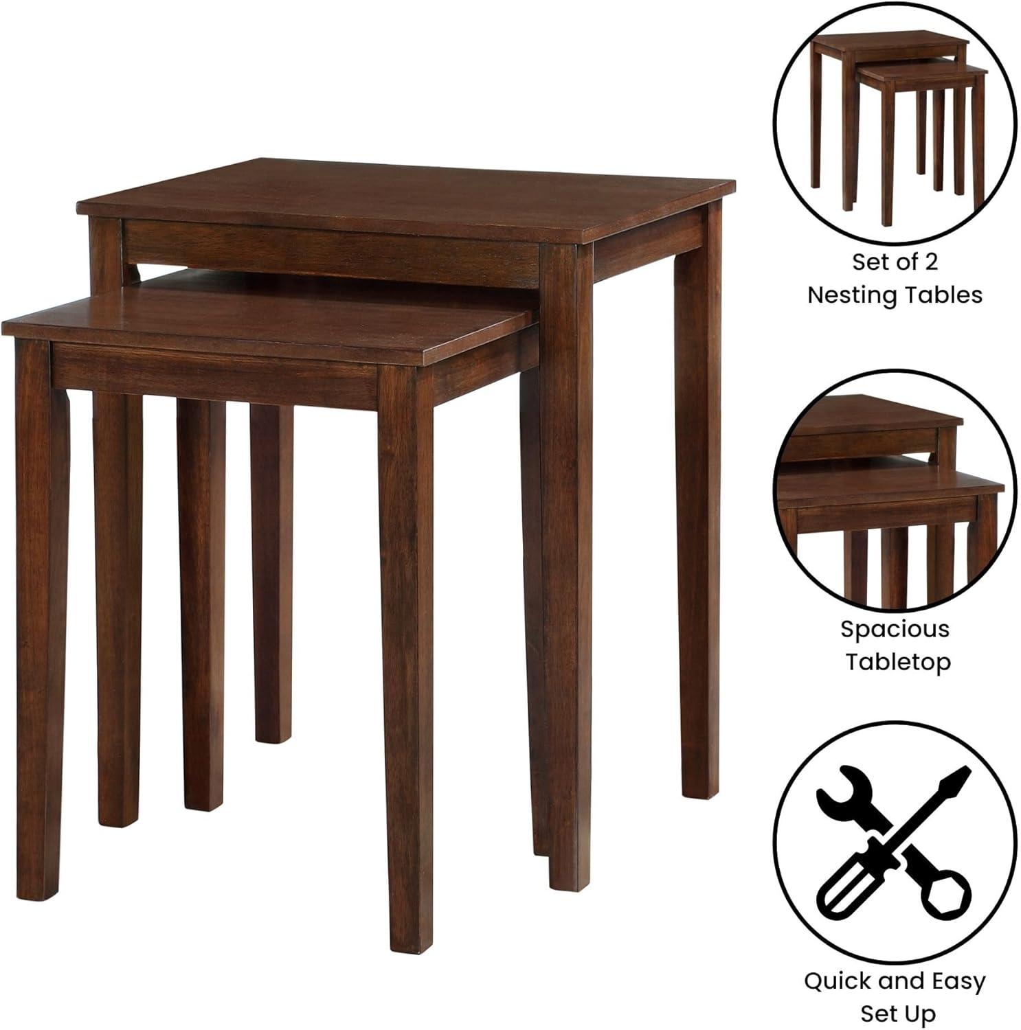 Convenience Concepts American Heritage Nesting End Tables, Espresso
